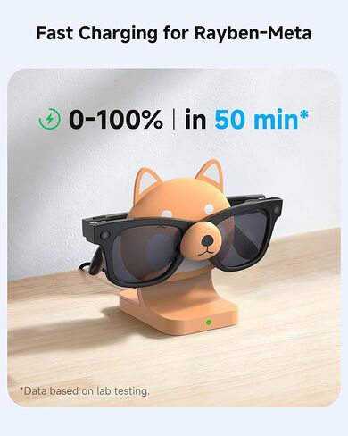 Shiba Inu Charging Station for Ray-Ban Meta Smart Glasses, Fast Charging Stand Compatible with Wayfarer, Headliner, Skylar, Oakley HSTN, Charger & Display Stand for Meta AI Glasses Original & Gen 2 in Kuwait