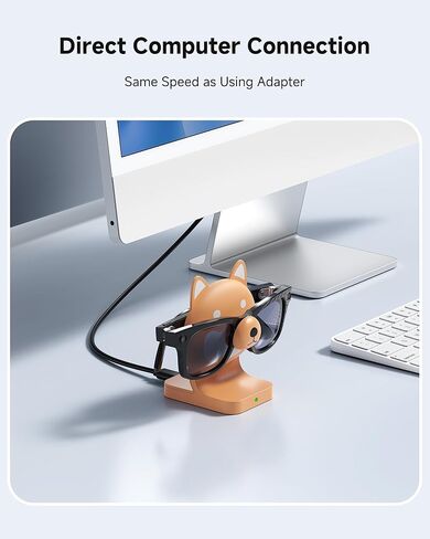 Shiba Inu Charging Station for Ray-Ban Meta Smart Glasses, Fast Charging Stand Compatible with Wayfarer, Headliner, Skylar, Oakley HSTN, Charger & Display Stand for Meta AI Glasses Original & Gen 2 in Kuwait