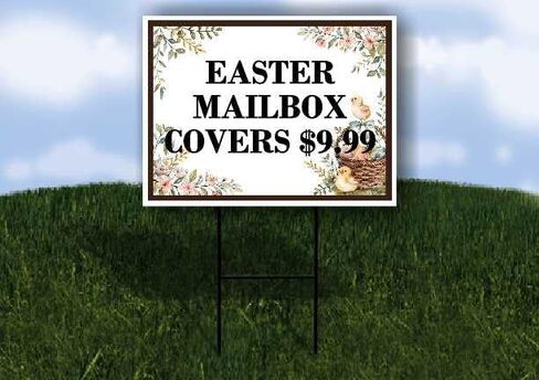 Easter Food Tent Backdrop Easter Spring Vintage Chicks Eggs Basket Brown Directional Arrows A-Frame Double Sided 23x23 in. Sign in Kuwait