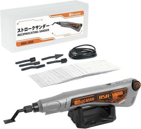 Reciprocating Sander, Variable Speed and USB Charging with LED Light, Pen Sander With 6pcs Sanding Head, Fit for Sanding, Polishing, Finishing, DIY Crafts (Grey) in Kuwait