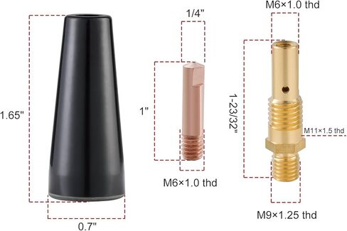 مجموعة مسدس لحام MIG مكونة من 24 قطعة من فوهة التدفق الأساسية بدون غاز مقاس 0.035 بوصة ملحقات بديلة لموزع الفوهة المتوافقة مع لينكولن وإيستوود والمزيد .035 بوصة (0.9 مم) in Kuwait