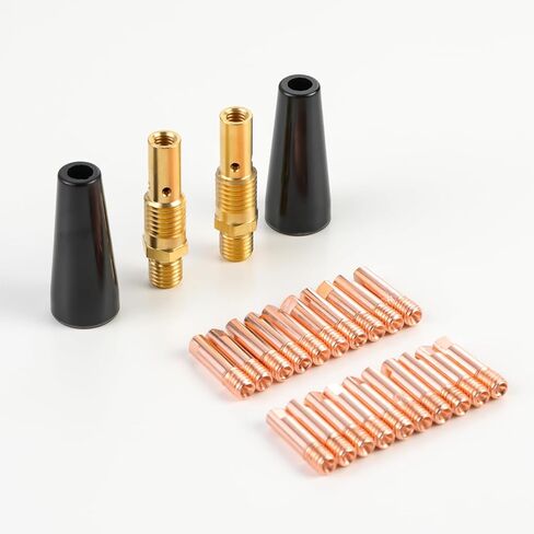 مجموعة مسدس لحام MIG مكونة من 24 قطعة من فوهة التدفق الأساسية بدون غاز مقاس 0.035 بوصة ملحقات بديلة لموزع الفوهة المتوافقة مع لينكولن وإيستوود والمزيد .035 بوصة (0.9 مم) in Kuwait