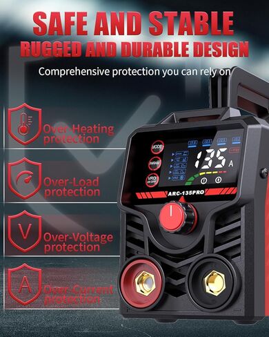 Stick Welder 135A110V Portable Welding Machine,ARC/LiftTIG welder with LED Display Synergic Control,IGBT Inverter Welder Hot Start & Arc Force Anti-Stick for Home repair& Metal Work 20 Rods Include in Saudi Arabia