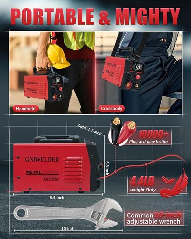 Stick Welder 135A110V Portable Welding Machine,ARC/LiftTIG welder with LED Display Synergic Control,IGBT Inverter Welder Hot Start & Arc Force Anti-Stick for Home repair& Metal Work 20 Rods Include in Saudi Arabia