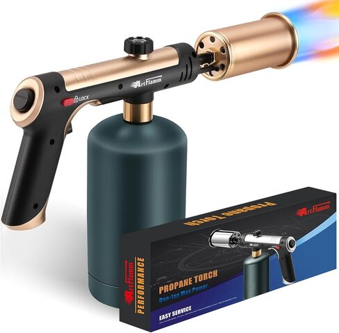ARTFLAMM Powerful Propane Torch Gun, Flamethrower with Turbo Mode, Charcoal Torch Lighter with Safety Lock, Kitchen Blow Torch for Cooking, BBQ, Searing Steak, Grill(Tank Not Included) in Saudi Arabia