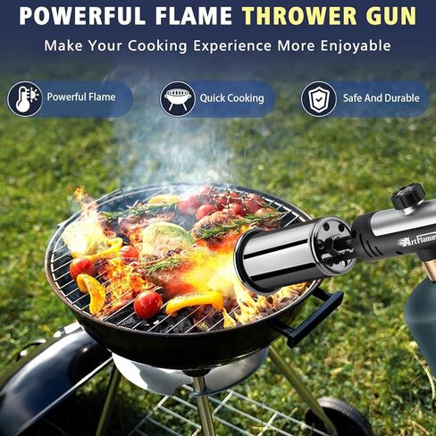 ARTFLAMM Powerful Propane Torch Gun, Flamethrower with Turbo Mode, Charcoal Torch Lighter with Safety Lock, Kitchen Blow Torch for Cooking, BBQ, Searing Steak, Grill(Tank Not Included) in Saudi Arabia