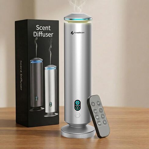 GentleJet MajesticMist Waterless Essential Oil Diffuser WiFi, Cold Air Nebulizing Scent Machine for Large Room (1000 sq ft), Smart App & Remote Control, Quiet Aluminum Diffuser, Plug-in in Saudi Arabia
