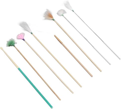 Ear Scratcher Feathers Kit, Ear Scoop, 7PCS Cleaner with Bamboo Mat, Ear Pick Cleaning, Ear Tool Massage Relaxing Wax Removal Feathers in Saudi Arabia