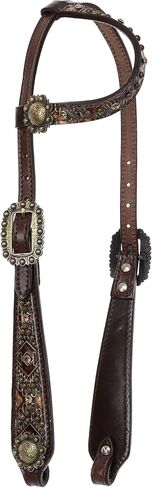 Showman Cowboy Carving Single Ear Leather Headstall & Breast Collar Set in Saudi Arabia