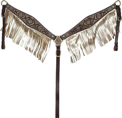 Showman Cowboy Carving Single Ear Leather Headstall & Breast Collar Set in Saudi Arabia