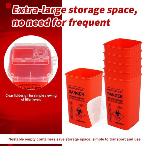 35 قطعة من حاوية الأدوات الحادة ذات الوجه العلوي بسعة 1 لتر، حاوية التخلص من حقنة الإبرة، سلة مهملات صغيرة محمولة للسفر، للمختبرات وصالونات الوشم وصالونات الحلاقة in Kuwait