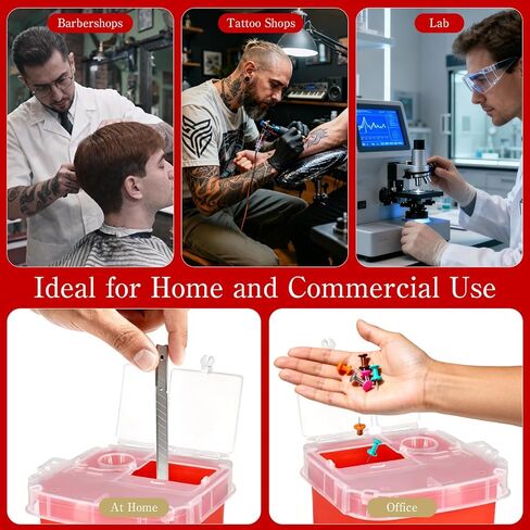 35 قطعة من حاوية الأدوات الحادة ذات الوجه العلوي بسعة 1 لتر، حاوية التخلص من حقنة الإبرة، سلة مهملات صغيرة محمولة للسفر، للمختبرات وصالونات الوشم وصالونات الحلاقة in Kuwait