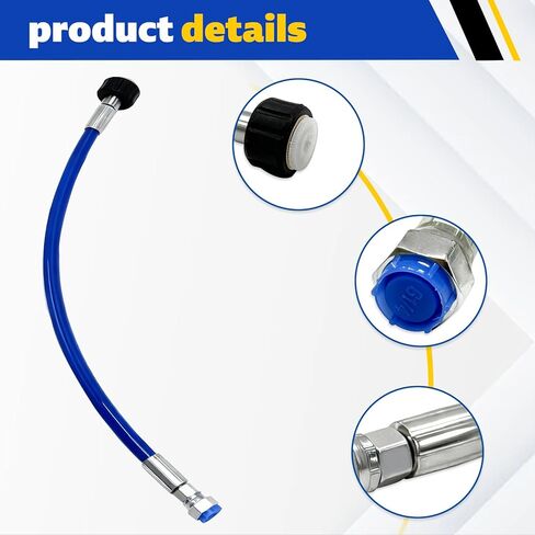 24W830 خرطوم مكبس بخاخ بدون هواء، أنبوب جانبي، خرطوم مقترن متوافق مع Graco 390 395 490 495 595 PC، 0.5 بوصة أزرق in Saudi Arabia
