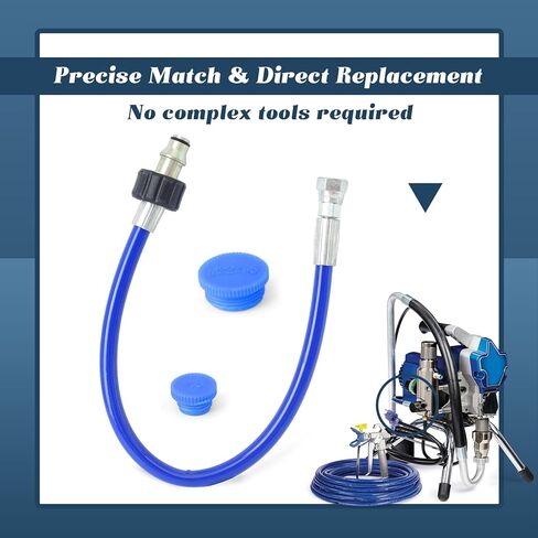 24W830 بخاخ طلاء مكبس مضخة أنبوب جانبي خرطوم مقترن متوافق مع Graco 390 395 490 495 595 قطعة، 0.5 بوصة أزرق in Saudi Arabia