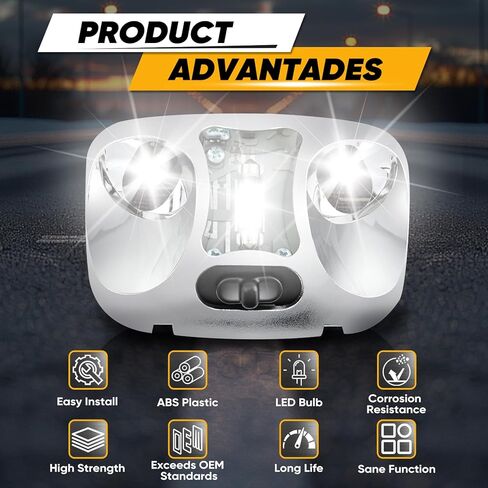 F37Z-13776-B LED Dome Light Map Lamp - LED Map Lamp Assembly Compatible with 1993-2004 Ford Ranger Interior Overhead Roof Headliner Dome Map Light Lamp Ceiling Reading Lights Replace # F37Z13776B in Kuwait