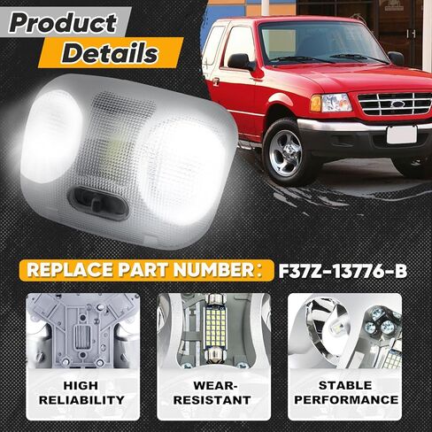 F37Z-13776-B LED Dome Light Map Lamp - LED Map Lamp Assembly Compatible with 1993-2004 Ford Ranger Interior Overhead Roof Headliner Dome Map Light Lamp Ceiling Reading Lights Replace # F37Z13776B in Kuwait