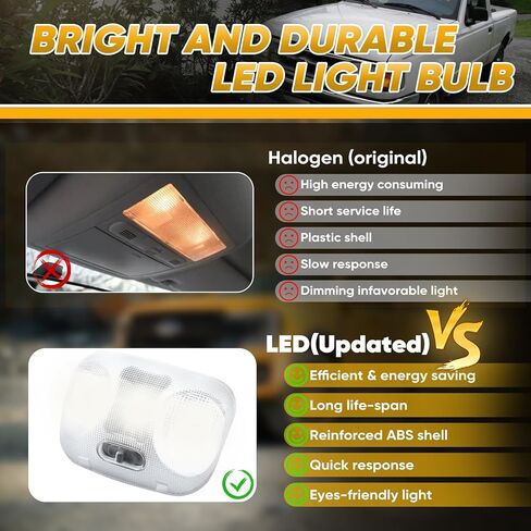 F37Z-13776-B LED Dome Light Map Lamp - LED Map Lamp Assembly Compatible with 1993-2004 Ford Ranger Interior Overhead Roof Headliner Dome Map Light Lamp Ceiling Reading Lights Replace # F37Z13776B in Kuwait