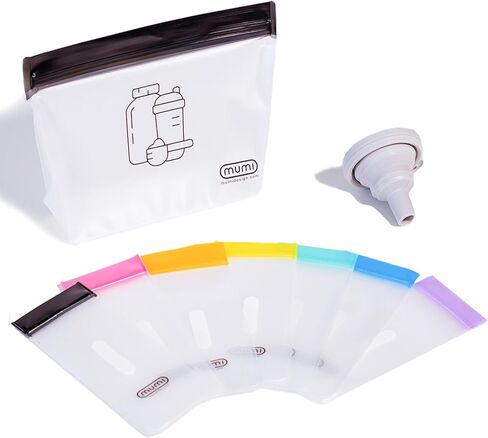 مجموعة أكياس صغيرة بسحاب من MUMI - 7 أكياس بسحاب شبكية شفافة قابلة لإعادة الاستخدام مقاس 3x3 بوصة مع ملصقات قابلة للكتابة | أكياس صغيرة مانعة للتسرب للسفر، وتخزين أكياس حبوب منع الحمل، ومنظم المحفظة، والمكياج، والأدوية والحرف اليدوية in Kuwait