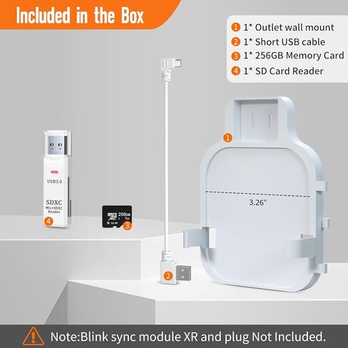 محرك فلاش USB سعة 256 جيجابايت، حامل تثبيت على الحائط لمخرج وحدة مزامنة الوميض 2 مع كابل قصير يوفر المساحة، دعامة تثبيت لنظام الأمان الداخلي الخارجي (وحدة مزامنة الوميض الإضافية 2 غير متضمنة) in Kuwait