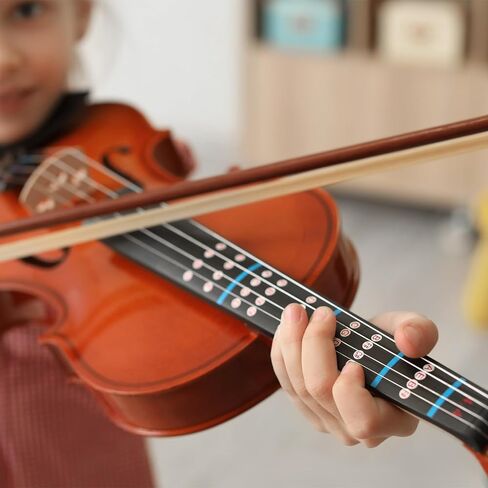Generic 1/2 Violin Finger Guide Violin Fingerboard Stickers Fretboard Guide Labels Markers Black for 1/2 Violins Practice Beginners in Saudi Arabia