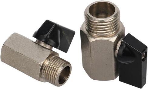1/8" 1/4" 3/8" 1/2" Male to Female Threaded Mini Brass Ball Valve Garden Irrigation System Water Control Switch Adapter 2Pcs(1/8"-Silver) in Kuwait