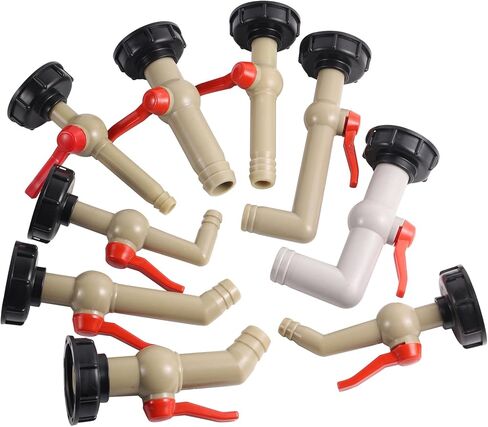 صمام استبدال محول خزان IBC، صمام التحكم في مياه الري في الحديقة، 1/2 بوصة 3/4 بوصة 1 بوصة إلى 18/24/26/32 مم شائك (كما هو موضح في الصورة 1-1/2) in Kuwait