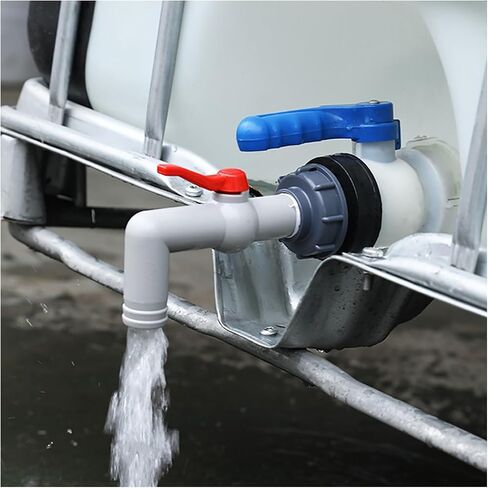 صمام استبدال محول خزان IBC، صمام التحكم في مياه الري في الحديقة، 1/2 بوصة 3/4 بوصة 1 بوصة إلى 18/24/26/32 مم شائك (كما هو موضح في الصورة 1-1/2) in Kuwait