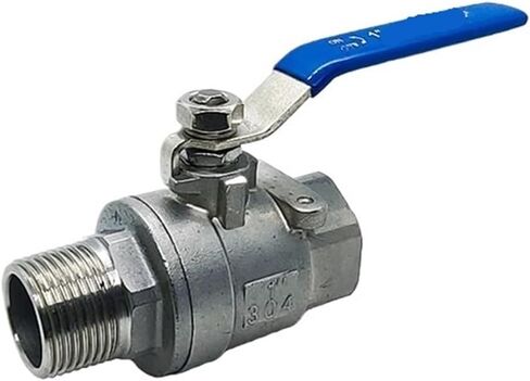 1PCS 1/2" 3/4" 1" 1-1/4" 1-1/2" 2" Two-Piece Inner and Outer Wire Ball Valve 304 Stainless Steel Two-Piece Ball Valve(3/4") in Kuwait