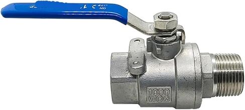1PCS 1/2" 3/4" 1" 1-1/4" 1-1/2" 2" Two-Piece Inner and Outer Wire Ball Valve 304 Stainless Steel Two-Piece Ball Valve(3/4") in Kuwait