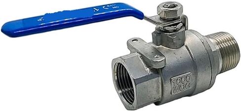 1PCS 1/2" 3/4" 1" 1-1/4" 1-1/2" 2" Two-Piece Inner and Outer Wire Ball Valve 304 Stainless Steel Two-Piece Ball Valve(3/4") in Kuwait