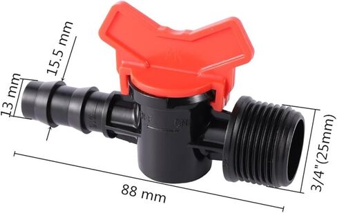 3/4" Male Thread to DN16 Pipe Interface Bypass Valve Garden Greenhouse Agriculture Water Pipe Water Switch PVC PE Pipe Adapter in Kuwait