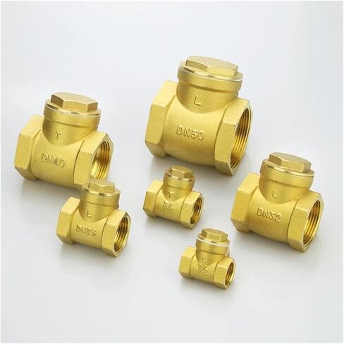 1PCS 1/2" 3/4" 1" 2" Horizontal Brass Thread Check Valve Brass Internal Thread Check Valve(1-1/4") in Kuwait