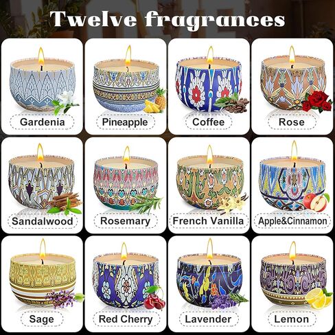 48 Pack Scented Candles Set for Home, Relaxing Stress Relief, Aromatherapy, Russian Patterns - Natural Soy Wax and Fragrance - Gifts for Women, Mom, Best Friend, Wife, Birthday in Saudi Arabia