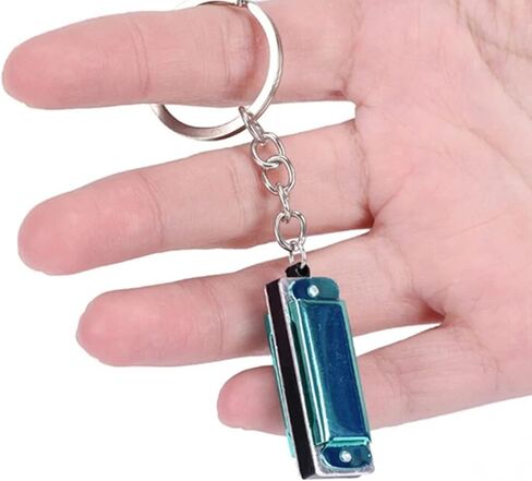 الملونة هارمونيكا المفاتيح هارمونيكا 8 لهجة 4 ثقوب ل مفتاح سلسلة التوافقي كيرينغ مفاتيح حامل حقيبة قلادة in Kuwait