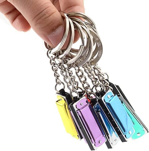 الملونة هارمونيكا المفاتيح هارمونيكا 8 لهجة 4 ثقوب ل مفتاح سلسلة التوافقي كيرينغ مفاتيح حامل حقيبة قلادة in Kuwait