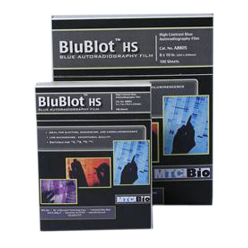 فيلم MTC Bio A8803 BluBlot HS Autoradiography، عرض 5 بوصات، طول 7 بوصات (عبوة من 100 قطعة) in Saudi Arabia