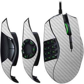 MightySkins Carbon Fiber Skin for Razer Naga Trinity - Cold Steel | Protective, Durable Textured Carbon Fiber Finish | Easy to Apply, Remove, and Change Styles | Made in The USA