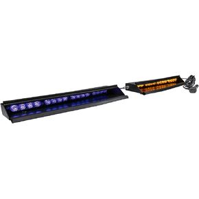 SolarBlast 48W AMBER LED Warning Strobe Visor Light Bar [48 Flash Modes] [Plug-N-Play] [Universal Fit] Yellow Flashing Emergency Interior Visor Light Bar for Truck Vehicles