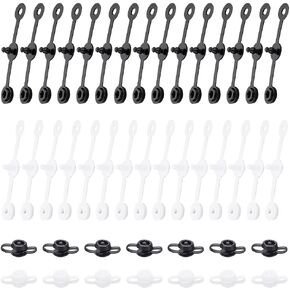 NBEADS 200 Pcs Plastic Snap Button, Keychain Connector Tab Snap Clip Button Fastener Wristbands for Wristbands Raincoats Stationery Clothing, Black/White
