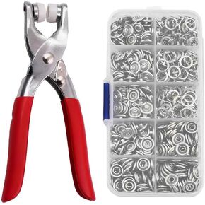 100 Pcs Snap Button Fastener Kit,LIUHUIZEYU 9.5mm Silver Sewing-Free Button Five Claw Buckle Tool for DIY Sewing Crafts Children's Clothing