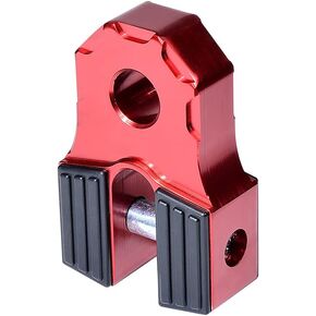 Astra Depot Red Flat Winch Shackle Recovery Hook 30,000LB Mount Assembly Tow Haul ATV UTV w/Iron Pin & Rubber Guard Universal Fit