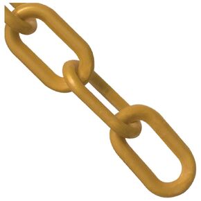 Mr. Chain Heavy-Duty Plastic Barrier Chain, Gold, 2-Inch Link Diameter, 25-Foot Length (51009-25)