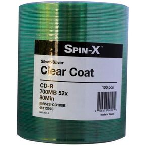 100 52x CD-R 80min 700MB Clear Coat Top