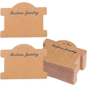 Jewelry card Hair Ties Display Hanging Card Hang Tag Hair Band Display Card 100Pack Brown