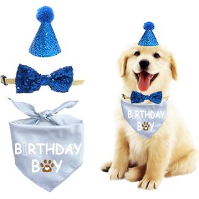Dog Birthday Bandana， Dog Birthday Hat Dog Birthday Gift Birthday Hat for Dog Dog Bow Tie Dog Birthday Party Supplies Dog Birthday Party(Large) in Kuwait