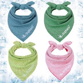 PUPTECK الكلب باندانا التبريد للصيف الحار، 4 حزمة الربيع القط الحيوانات الأليفة وشاح مناشف التبريد الفورية، الجليد الرقبة برودة يلتف للكلاب الصغيرة والمتوسطة الكبيرة in Kuwait