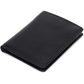 FOXHACKLE Slim Bifold Leather Wallet for Men with Secret Hidden Pocket and Coin Pocket, Dedicated SIM and Ejector Pin Slot | RFID Blocking Men’s Wallet with Separate Bill Section(Blue Tannish)