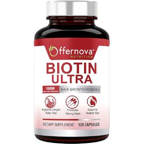 Biotin Ultra - Vitaminas para el Cabello con Biotina - Pastillas para Crecimiento del Pelo y Barba | Fortalece el Pelo Piel y Unas - 120 Tabletas