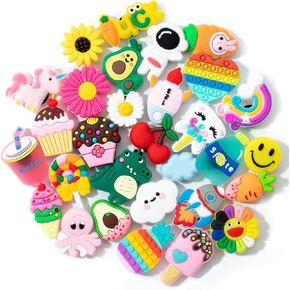 Mr. Pen- Different Charms, 30 Pack, PVC Random Different Charms, Decoration Charms for Decoration, Charm, Cute Charms, Charms Bulk, Charms Pack, Random Charms, PVC Random Different Shape Charms