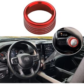 Gear Shift Switch Knob Cover for 2018-2020 2021 Dodge RAM 1500 2500 3500, Not Fit Ram Classic-Red 1Pcs